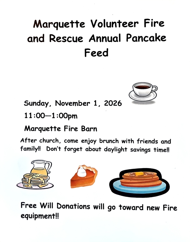 Marquette Volunteer Fire and Rescue Annual Pancake Feed 