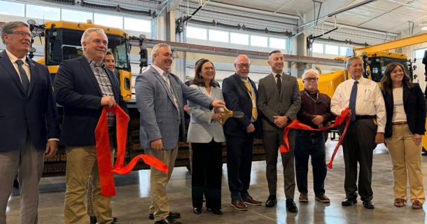 Ribbon cutting ceremony of the new snow equipment removal facility at the Central Nebraska Regional Airport