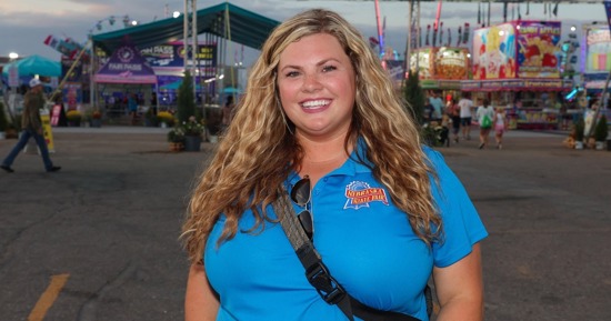 As a child, Courtney Glock attended the Nebraska State Fair every year with her family. Now, she’s marketing director for the annual event. (Photo by Erika Pritchard, UNK Communications)